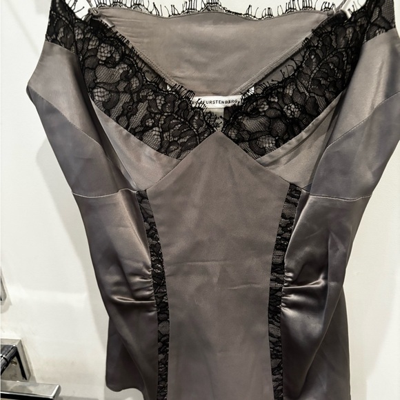 Diane von Furstenberg Gray Silk Lace Trim Camisole - Picture 4 of 4